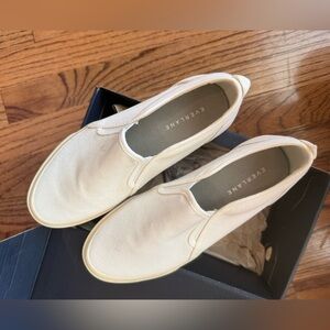 Everlane White Slip on Sneakers / Size 7.5 / Worn once/ in box